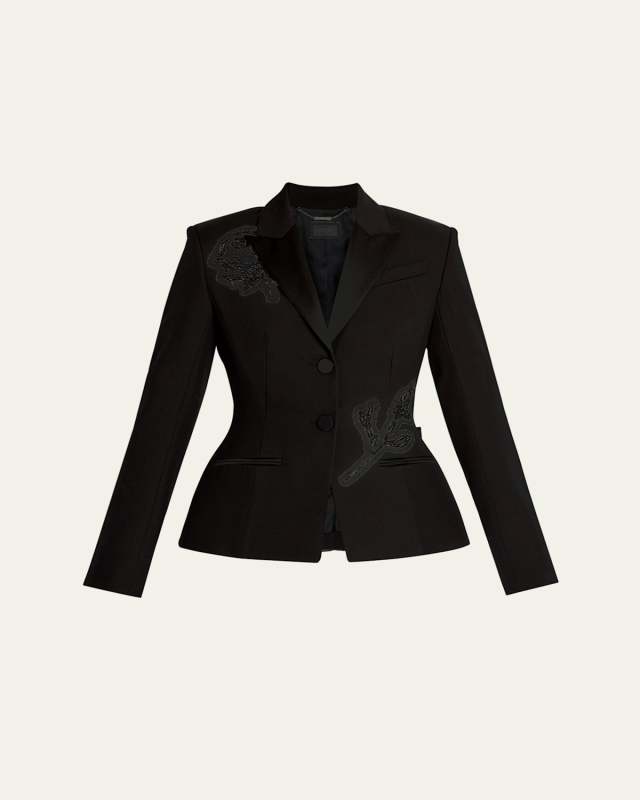Crystal Rose Hourglass Single-Breasted Blazer